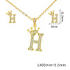 Brass Micro Pave Clear Cubic Zirconia Pendant Necklaces & Stud Earrings Sets FS-WG8C370-08-1