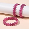 Oval Natural Malaysia Jade Beaded Stretch Bracelets G-P589-02A-05-1