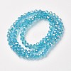 Electroplate Transparent Glass Beads Strands EGLA-A034-T3mm-T09-2