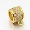 Rack Plating Brass Micro Pave Cubic Zirconia Tube Bails ZIRC-I012-01G-RS-1