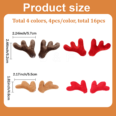 16Pcs 4 Styles Fibre Antler Snowman Hand Branch DOLL-GF0001-10-1