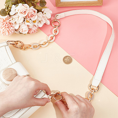 2Pcs Alloy with Acrylic Oval Link Purse Strap Extenders FIND-UN0003-17-1