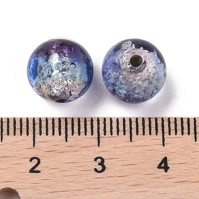 Handmade Silver Foil Glass Beads LAMP-A001-G02-10mm-1
