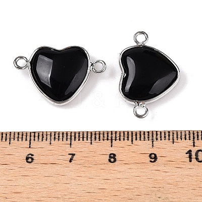 Natural Obsidian Love Heart Pendants G-T138-205D-P-1