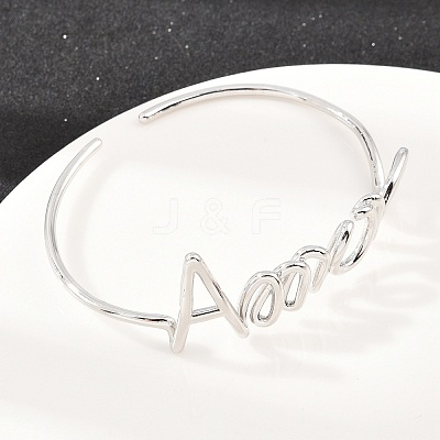 Amour Brass Open Cuff Bangles BJEW-F528-03P-1