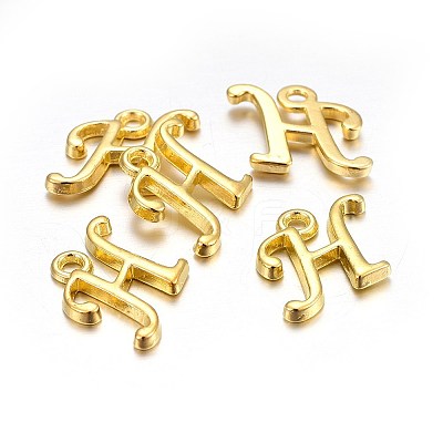 Golden Plated Alloy Letter Pendants LS-X-PALLOY-J718-01G-H-1
