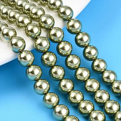 Baking Paint Pearlized Glass Pearl Bead Strands HY-N002-8mm-A07-1