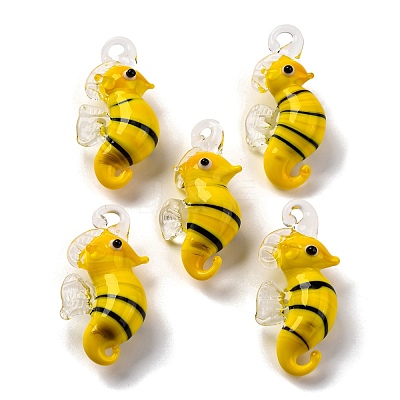 Handmade Lampwork Pendants LAMP-S068-08G-1