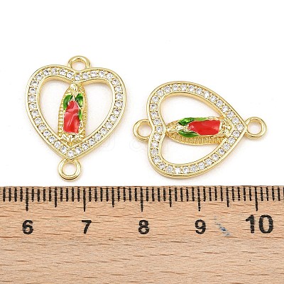 Brass Micro Pave Clear Cubic Zirconia Virgin Mary Connector Charms KK-L251-20G-01-1