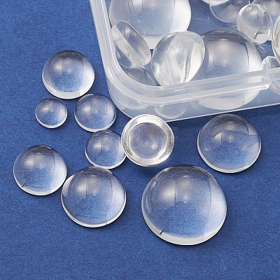 56Pcs 5 Styles Transparent Glass Cabochons GGLA-FS0001-03-1
