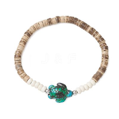Sea Turtles and Starfish Coconut Beads Bracelets BJEW-JB11882-01-1