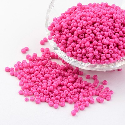 8/0 3mm Baking Paint Glass Seed Beads Loose Spacer Beads X-SEED-S002-K24-1