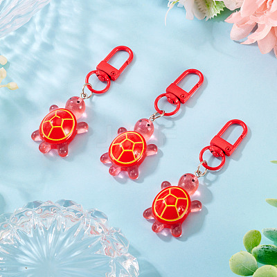3Pcs Resin Tortoise Pendant Decorations HJEW-TA0001-39D-1