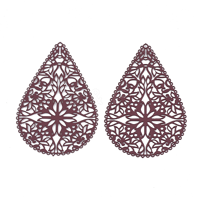 430 Stainless Steel Filigree Pendants X-STAS-S108-15-1