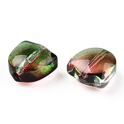 Two Tone Spray Painted Transparent Glass Beads GLAA-T022-26-B01-1