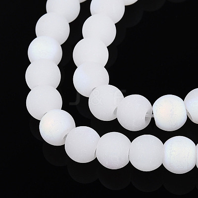 Frosted Imitation Jade Glass Beads Strands LS-GLAA-T032-J6mm-MBB01-1
