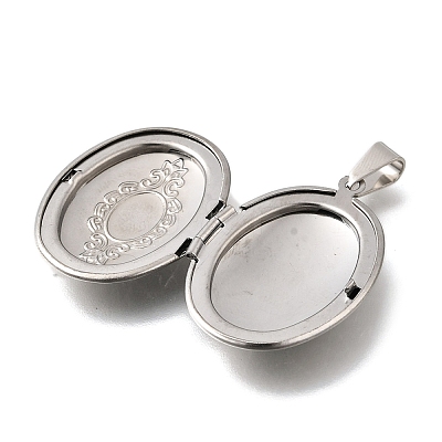 316 Stainless Steel Locket Pendants STAS-C123-01B-P-1