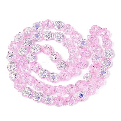 Electroplate Transparent Glass Beads Strands EGLA-Q136-02A-03-1