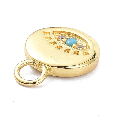 Brass Micro Pave Cubic Zirconia Pendants ZIRC-P085-17G-1