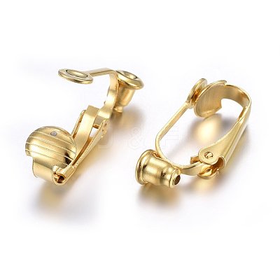 304 Stainless Steel Clip-on Earring Converters Findings STAS-O110-20G-1