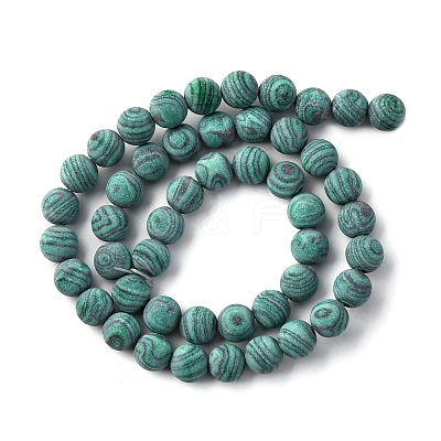 Synthetic Malachite Beads Strands G-F668-19-8mm-1