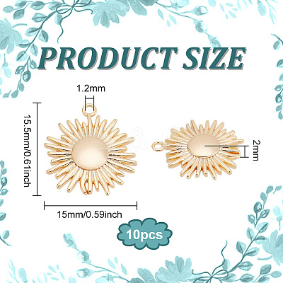 10Pcs Brass Solar Eclipse Pendants KK-BC0013-13-1