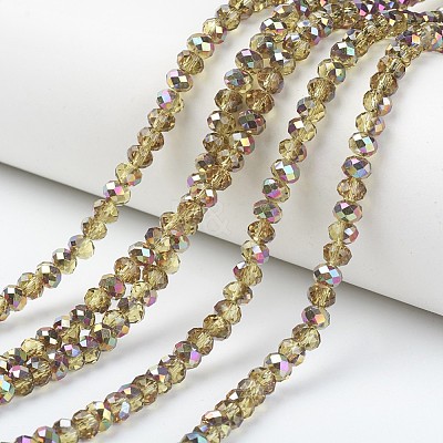 Electroplate Transparent Glass Beads Strands EGLA-A034-T2mm-R10-1