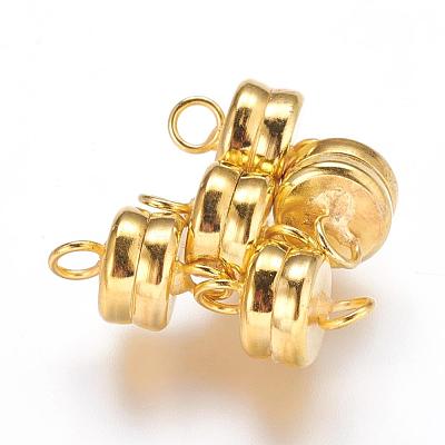 Brass Magnetic Clasps with Loops KK-P114-07G-1