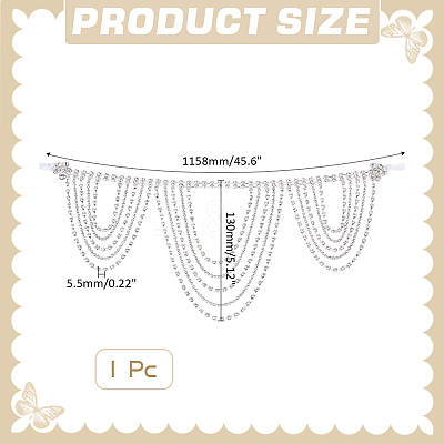 1Pc Polyester & Rhinestone Sexy Shoulder Bra Body Chain AJEW-WR0002-65-1