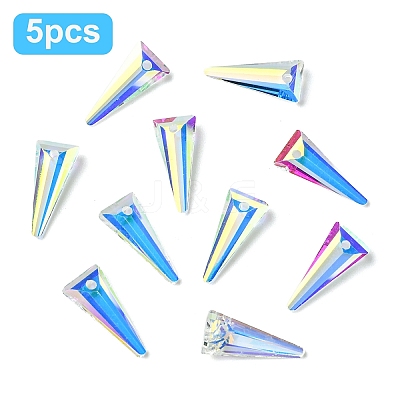 5Pcs K9 Glass Rhinestone Pendants GLAA-YW0004-89C-1