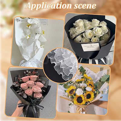 Polyester Flower Bouquet Wrapping Mesh Paper DIY-WH0542-37B-1