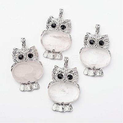Natural Quartz Crystal Pendants G-G884-B16-FF-1