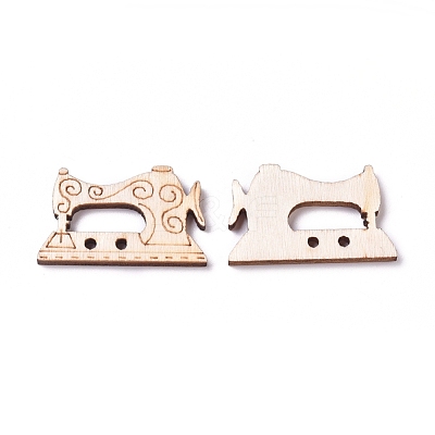 2-Hole Poplar Wood Buttons WOOD-L009-09-1