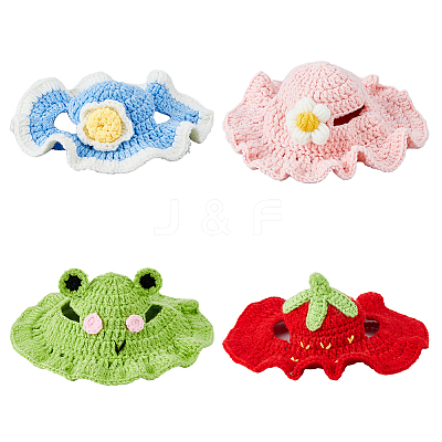4Pcs 4 Colors Cloth Pet Hat AJEW-FH0008-80-1