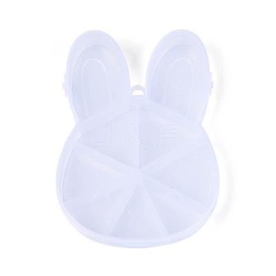 Easter Rabbit 9 Grids Plastic Bead Storage Containers with Hinged Lid X-CON-T001-07-1