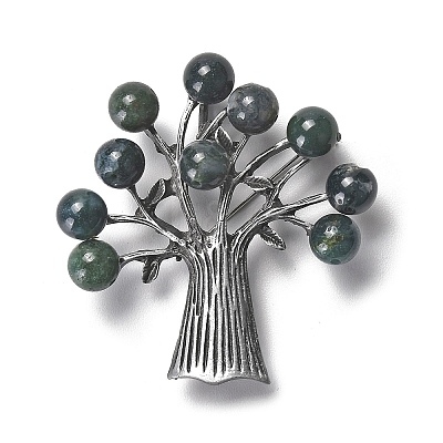 Resin Imitation Agate Tree Brooches LS-JEWB-M033-01AS-03-1