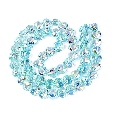 Electroplate Transparent Glass Beads Strands X-EGLA-N056-01A-03-1