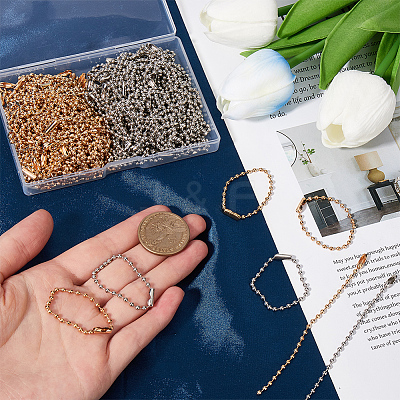 200Pcs 2 Colors Iron Ball Chains with Connectors IFIN-SP0001-15-1