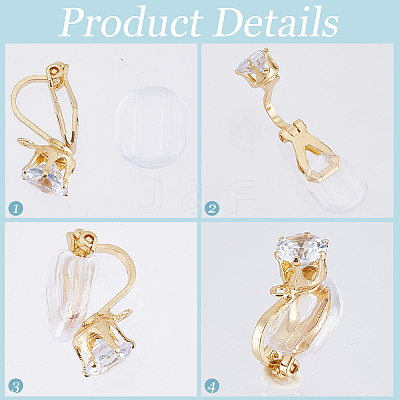 32Pcs Brass Clip-on Earring Findings KK-SP0001-26G-1