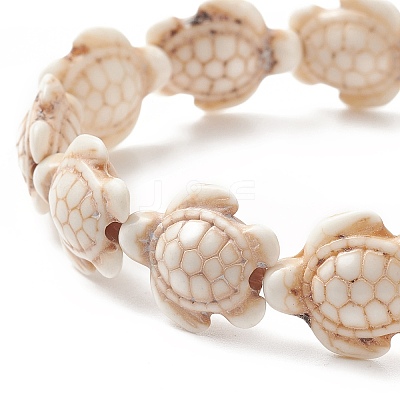 Dyed Synthetic Sea Turtle Beaded Stretch Bracelets for Women BJEW-JB09934-02-1