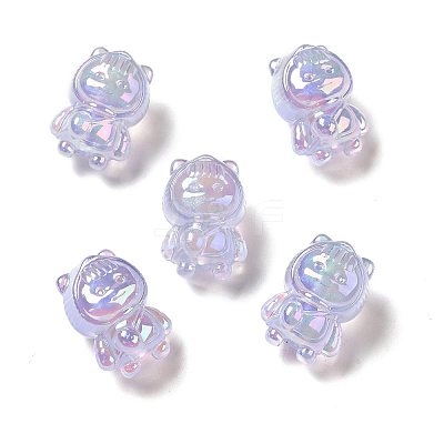 UV Plating Rainbow Iridescent Acrylic Beads PACR-M002-12B-1
