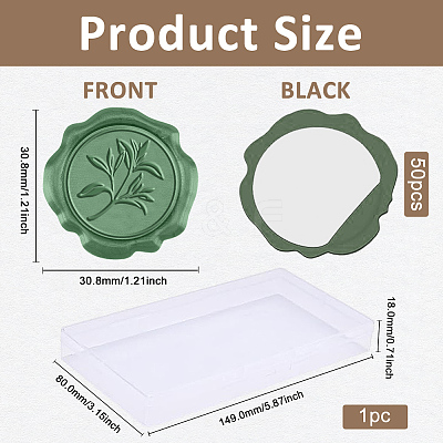50Pcs Adhesive Wax Seal Stickers DIY-CA0006-16O-1