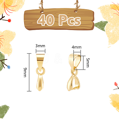 40Pcs Brass Pendant Pinch Bails KK-UN0002-72-1