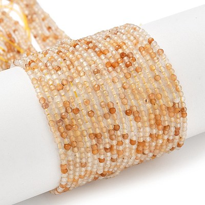 Natural Yellow Rabbit Fur Rutilated Quartz Beads Strands G-L622-C01-2mm-1