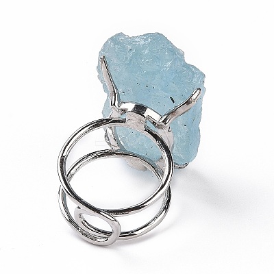 Gemstone Nuggets Cuff Ring RJEW-G271-01P-1