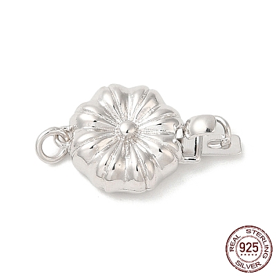 Rhodium Plated 925 Sterling Silver Box Clasps STER-G038-14P-1