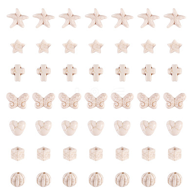 140Pcs 7 Styles Synthetic Howlite Beads G-TA0002-66-1