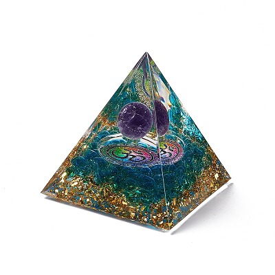 Orgonite Pyramid Resin Display Decorations DJEW-I017-01F-1
