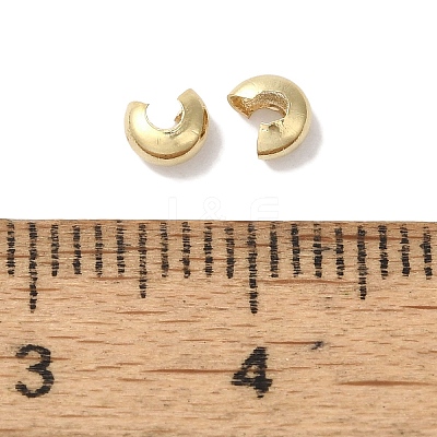 Brass Crimp Bead Cover KK-K383-07C-G-1