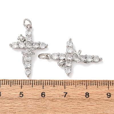 Brass Pave Clear Cubic Zirconia Pendants CU-CBA2907-01B-P-1